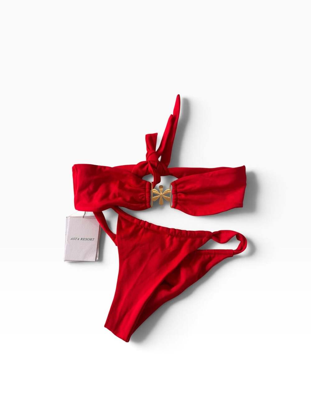 Asta Resort Mia Bikini Set Rossa Red XS Top / S Bottom $230 Retail